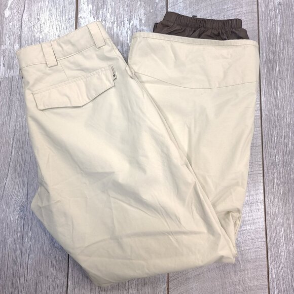 Burton Dryride Pants Women’s Small Beige Snow Pants Insulated Bootcut Ankle Zips - Picture 1 of 9